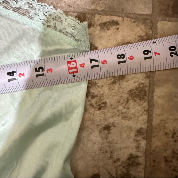 Women’s Vintage Val Mode Blue Lace Sheer Silky Sexy Lingerie Tank Top Size: L - Picture 13 of 15